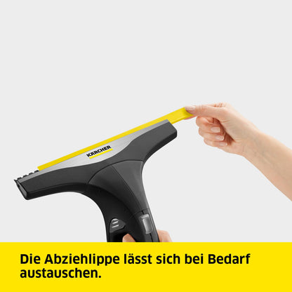 Akku Fenstersauger mit 35 Min Laufzeit, 2 Absaugdüsen, Sprühflasche & Mikrofaserbezug
